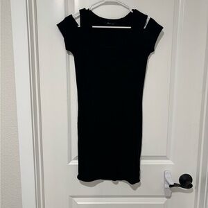 Forever 21 Black Cut-Out Shoulder Mini Dress